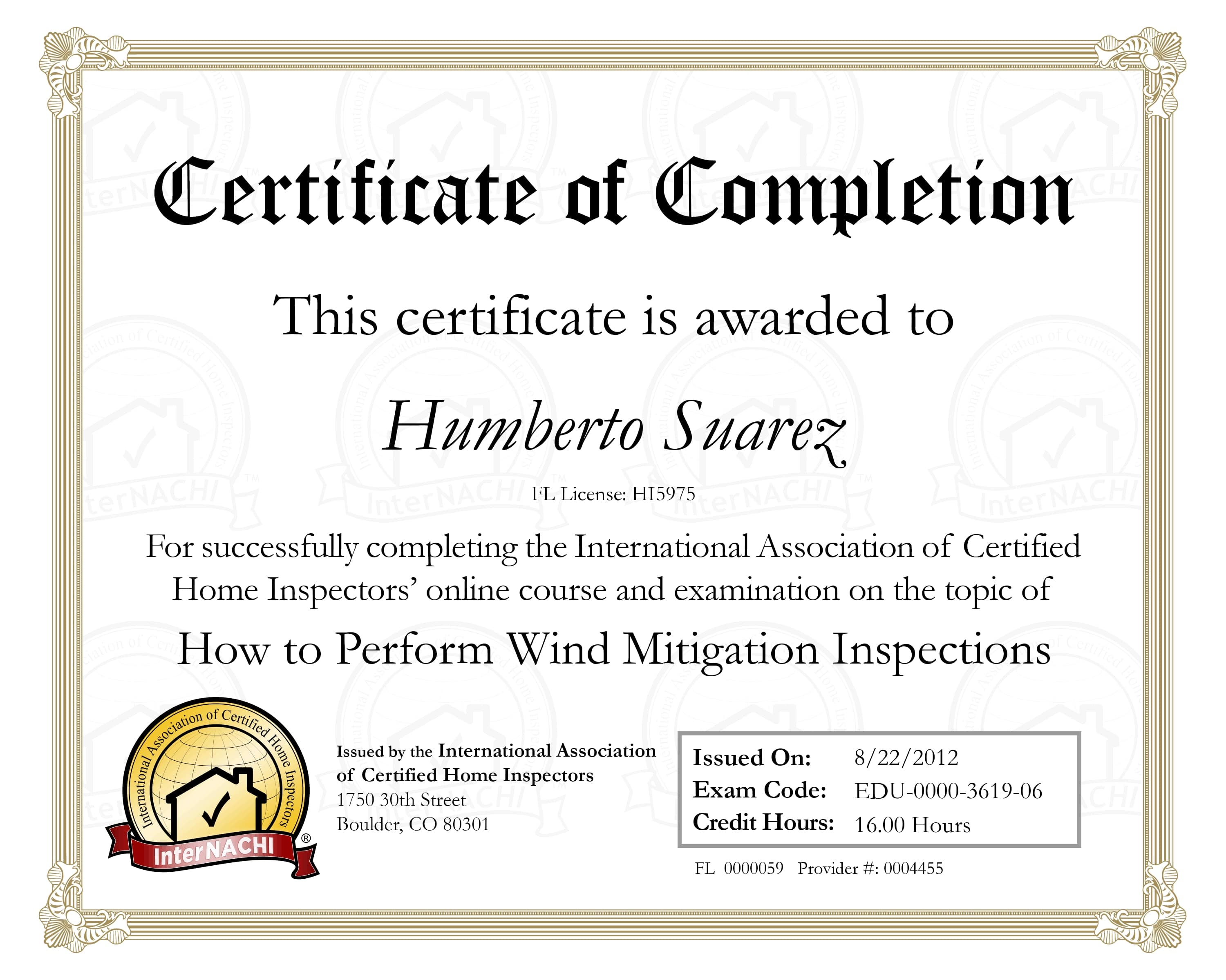 Wind Mitigation Certification