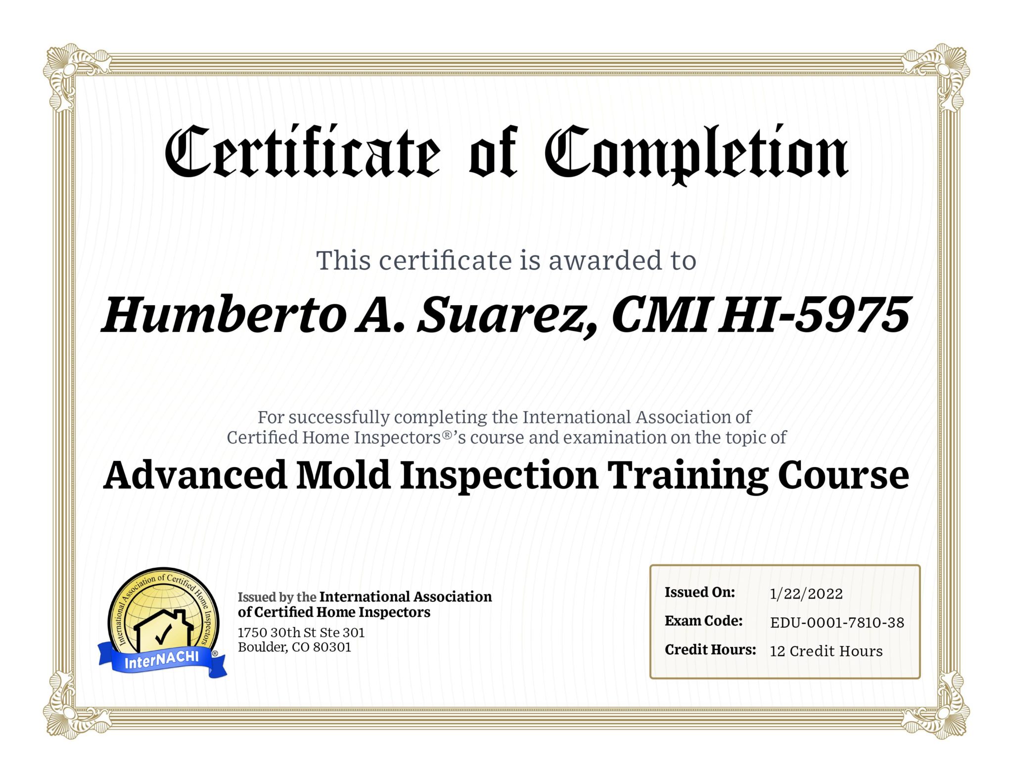 Advanced Mold Certification